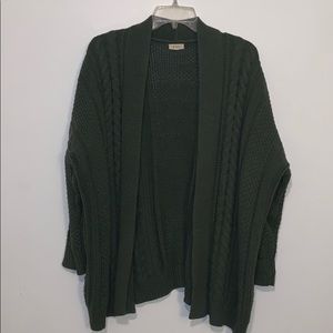 Green Sweater Knit Cardigan